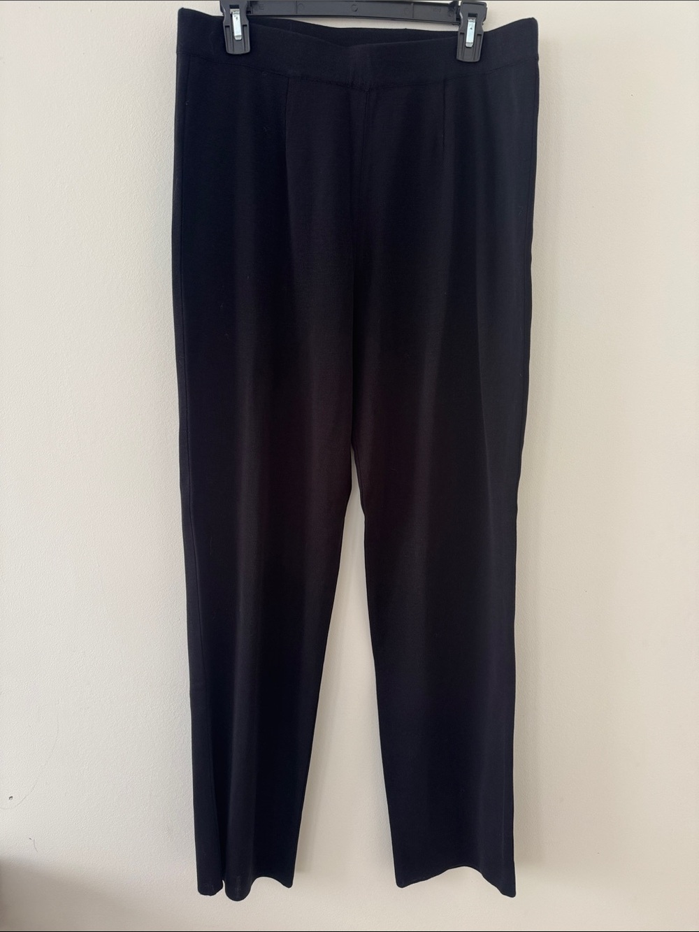 Misook Black Straight-Leg Knit Dress Pants